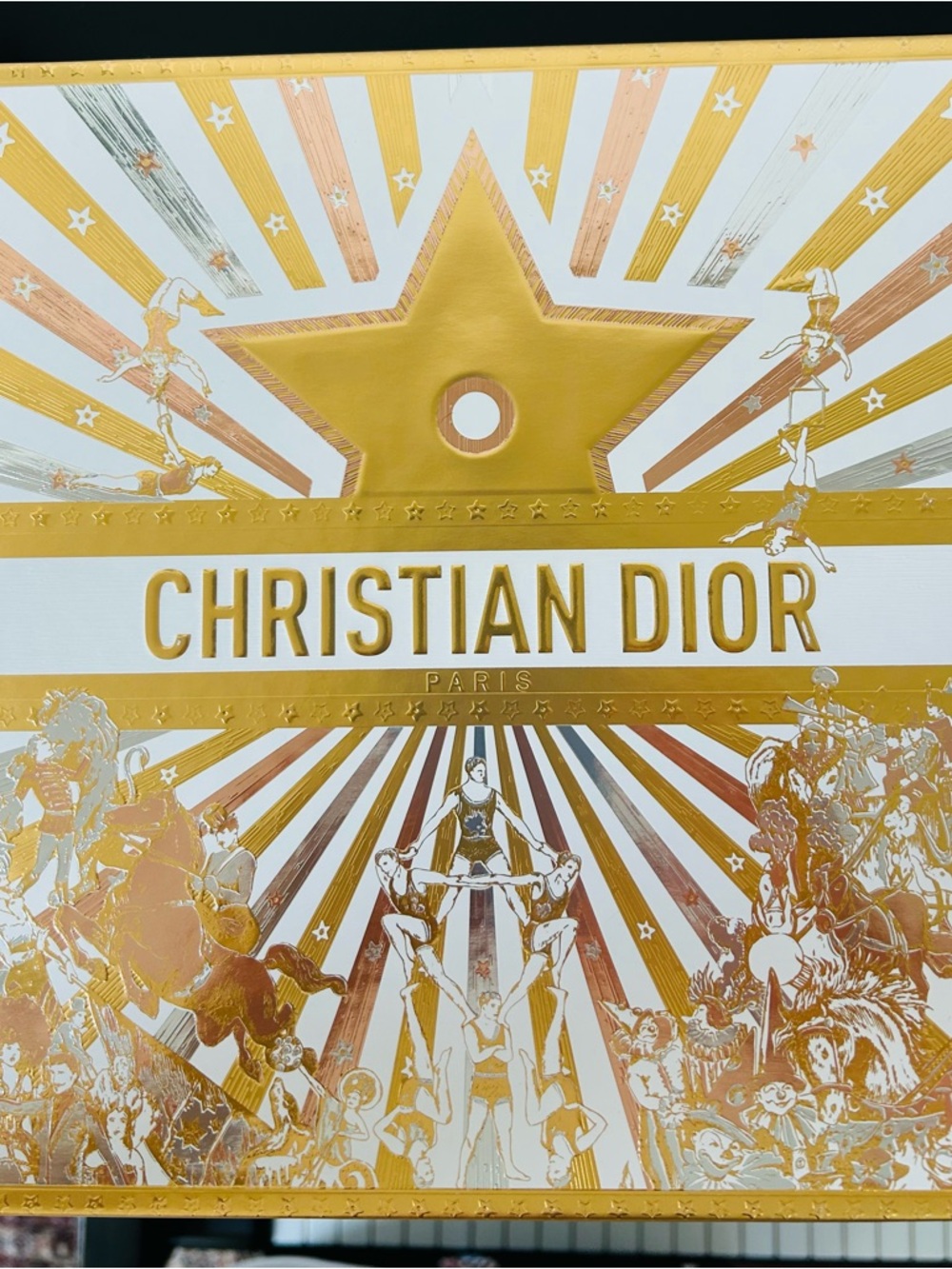 Christian Dior Gold and White Decorative Box